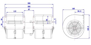 Вентилятор обігрівача автобус Setra, Mercedes 24V 4410024
