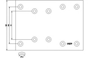 Накладки тормозные Mercedes O303-408, MAN A51 410x163x17.9 STD 46265