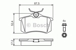 Колодки гальмівні задні VW Caddy 2004-2008 0 986 461 769
